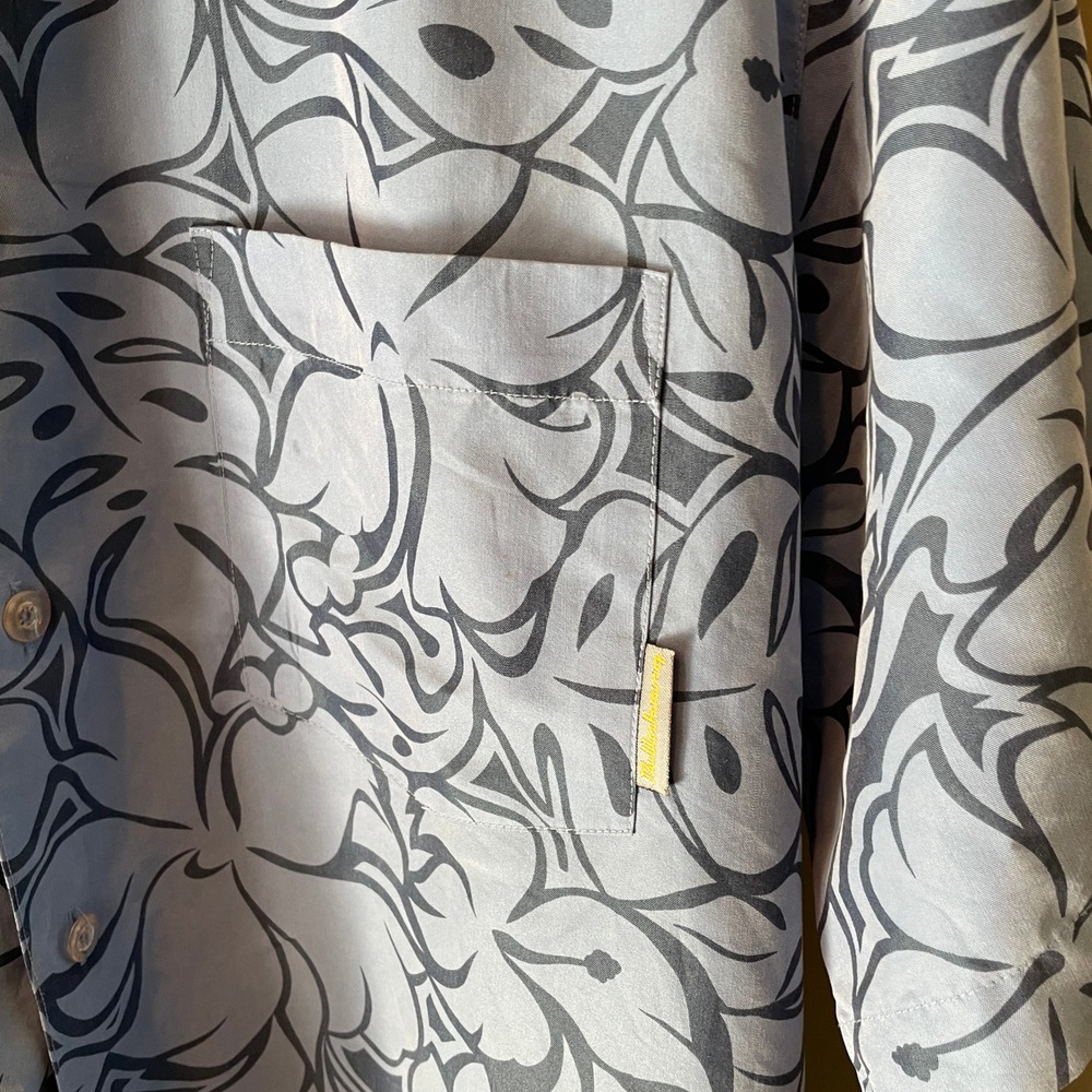 Billabong Men's Blue Tribal Floral Hawaiian Short Sleeve Button Up Shirt Size L - Picture 3 of 7